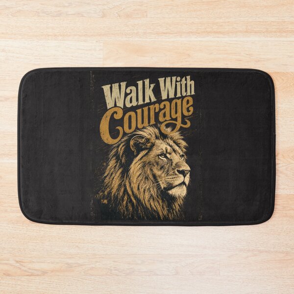 Item preview, Vintage Distressed Walk With Courage Lion Motivational Quote designed and sold by Bennie Singh.
