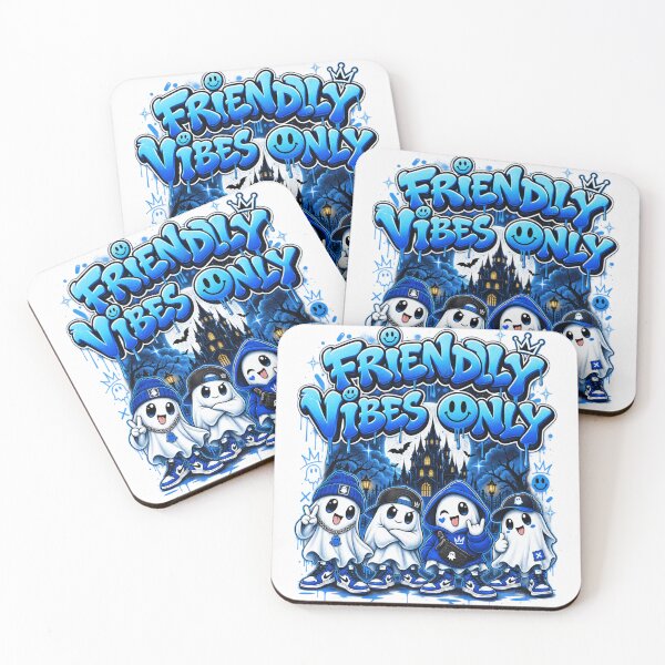 Item preview, Friendly Vibes Only - Blue Graffiti Ghost Gang Halloween designed and sold by WearTheVibe Store.
