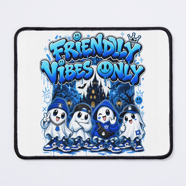 Item preview, Friendly Vibes Only - Blue Graffiti Ghost Gang Halloween designed and sold by WearTheVibe Store.