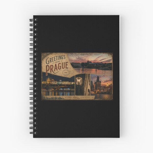 Item preview, Prague in vintage postcard style – Greetings from the Golden City designed and sold by sabantha.