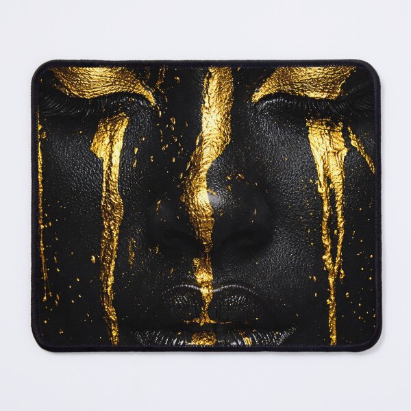 Item preview, Black and Gold Woman Face – Luxury Abstract Glamour Portrait Art Print designed and sold by Kaleidoscope Print.