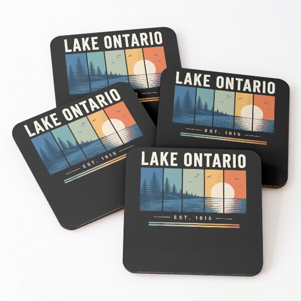 Item preview, Lake Ontario Est 1615 Four Panel Sunset Timeline Nature Scene Fan Apparel designed and sold by slmfams.