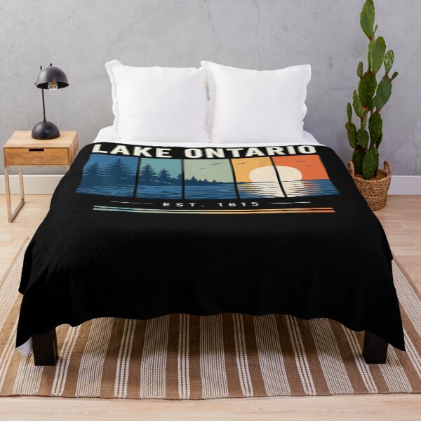 Item preview, Lake Ontario Est 1615 Four Panel Sunset Timeline Nature Scene Fan Apparel designed and sold by slmfams.