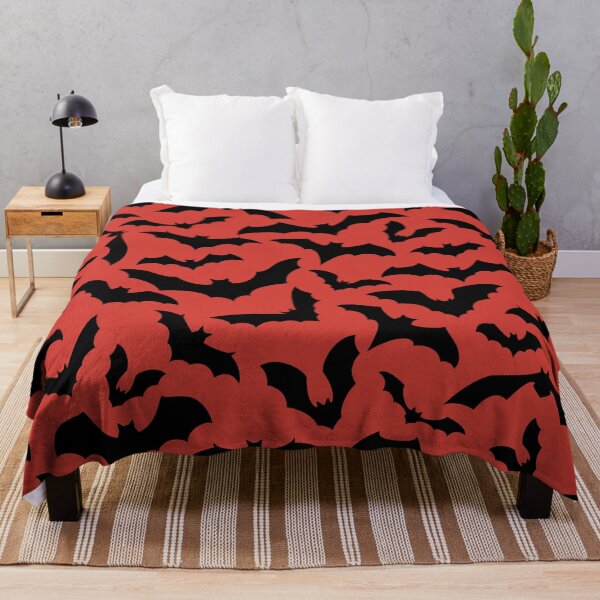 Item preview, Vampire Flight at Dusk – Bold Spooky Bats Pattern | Red designed and sold by Frohyou.