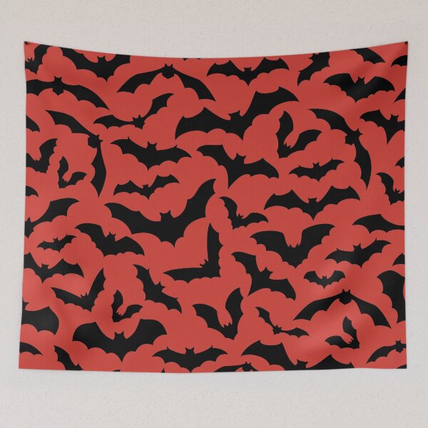Item preview, Vampire Flight at Dusk – Bold Spooky Bats Pattern | Red designed and sold by Frohyou.