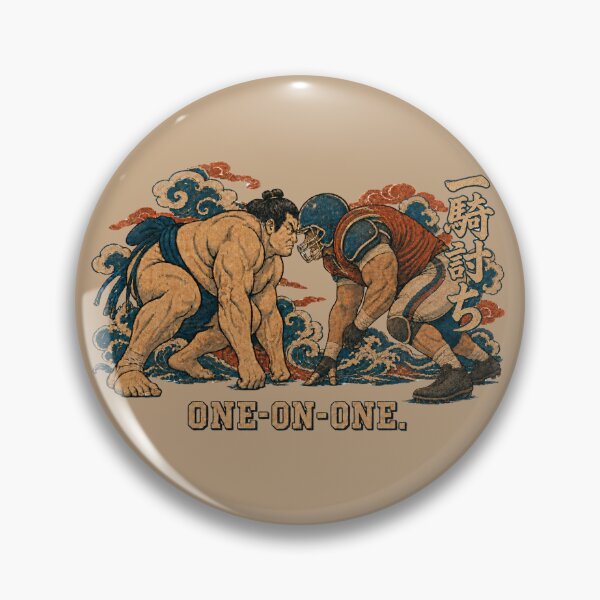 Item preview, Sumo Wrestler vs Football Lineman One-on-One Ukiyo-e Design designed and sold by Locker39.