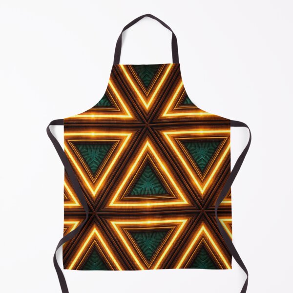 Item preview, Glowing Gold Triangle Pattern – Luxury Geometric Neon Abstract Art Print designed and sold by Kaleidoscope Print.