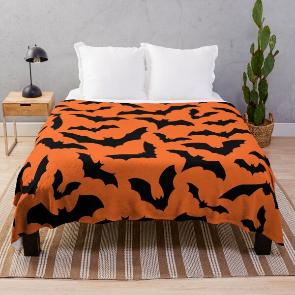 Item preview, Vampire Flight at Dusk – Bold Spooky Bats Pattern | Orange designed and sold by Frohyou.