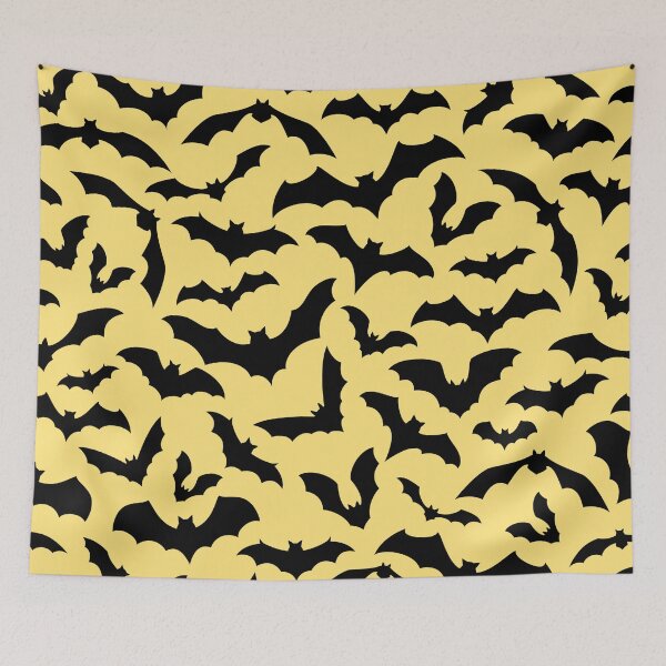 Item preview, Vampire Flight at Dusk – Bold Spooky Bats Pattern | Yellow designed and sold by Frohyou.