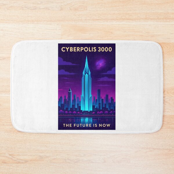 Item preview, Cyberpolis 3000 Futuristic Cyberpunk City Skyline Poster designed and sold by Pyt27.