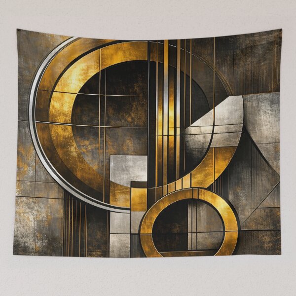 Item preview, Black Gold Geometric Art Deco – Luxury Abstract Modern Wall Art Print designed and sold by Kaleidoscope Print.