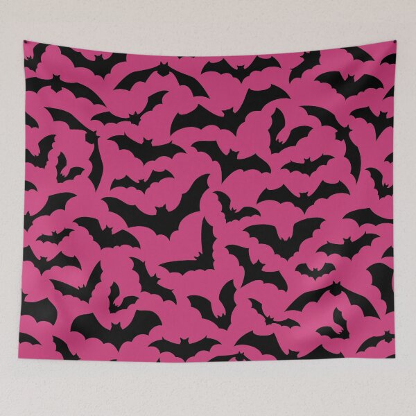 Item preview, Vampire Flight at Dusk – Bold Spooky Bats Pattern | Pink designed and sold by Frohyou.