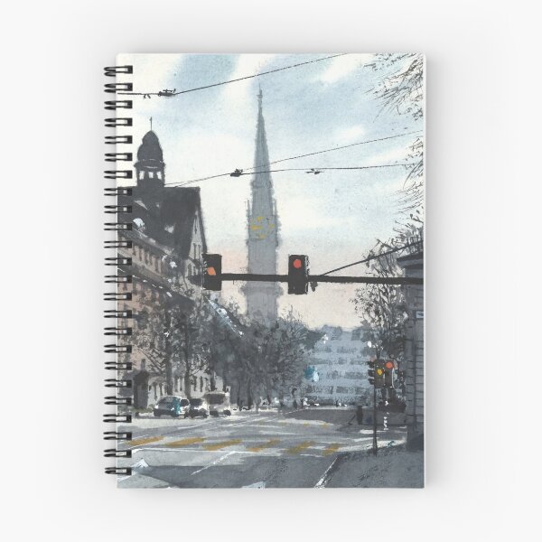 Item preview, Zurich Switzerland Street Traditional Watercolor designed and sold by SlavaArt.