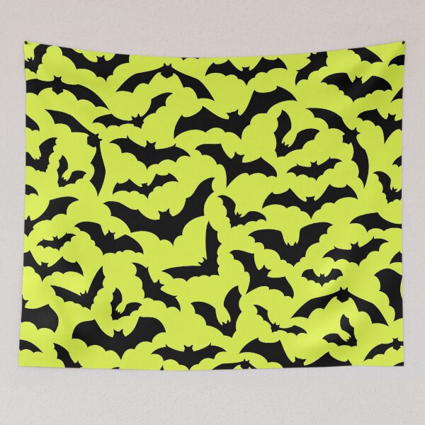 Item preview, Vampire Flight at Dusk – Bold Spooky Bats Pattern | Chartreuse designed and sold by Frohyou.
