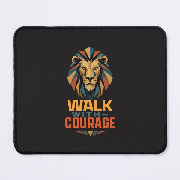 Item preview, Geometric Walk With Courage Lion Poly Art Motivational Quote designed and sold by Bennie Singh.