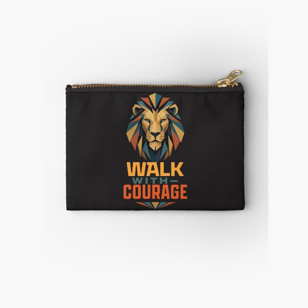 Item preview, Geometric Walk With Courage Lion Poly Art Motivational Quote designed and sold by Bennie Singh.