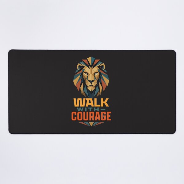 Item preview, Geometric Walk With Courage Lion Poly Art Motivational Quote designed and sold by Bennie Singh.