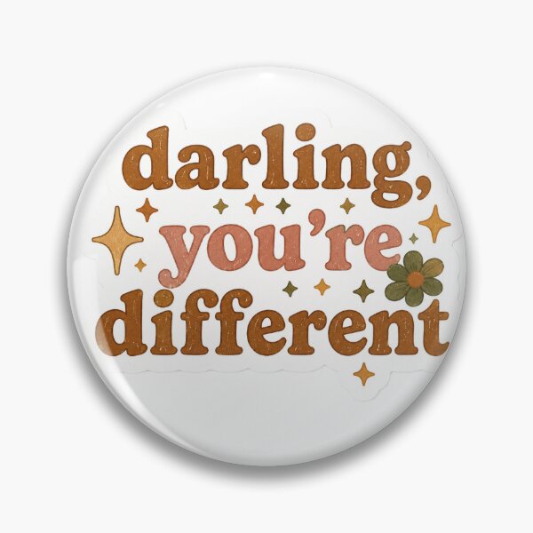 Item preview, Darling, You’re Different” Sticker Darling You’re Different Retro Sticker Vintage 70s Groovy Positive Quote Boho Aesthetic Gift designed and sold by AstraDrip Studio.