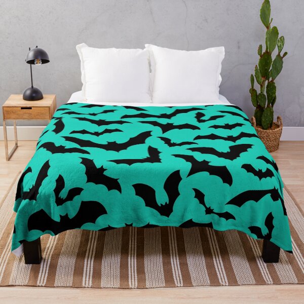 Item preview, Vampire Flight at Dusk – Bold Spooky Bats Pattern | Teal designed and sold by Frohyou.