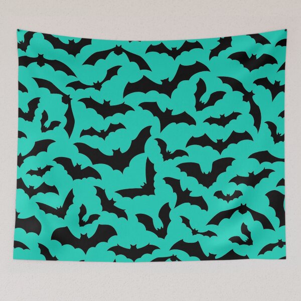 Item preview, Vampire Flight at Dusk – Bold Spooky Bats Pattern | Teal designed and sold by Frohyou.