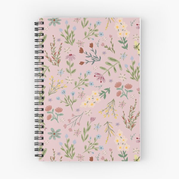 Item preview, Hand Drawn Cottage Garden Flowers on Pale Red designed and sold by KSimpson838.