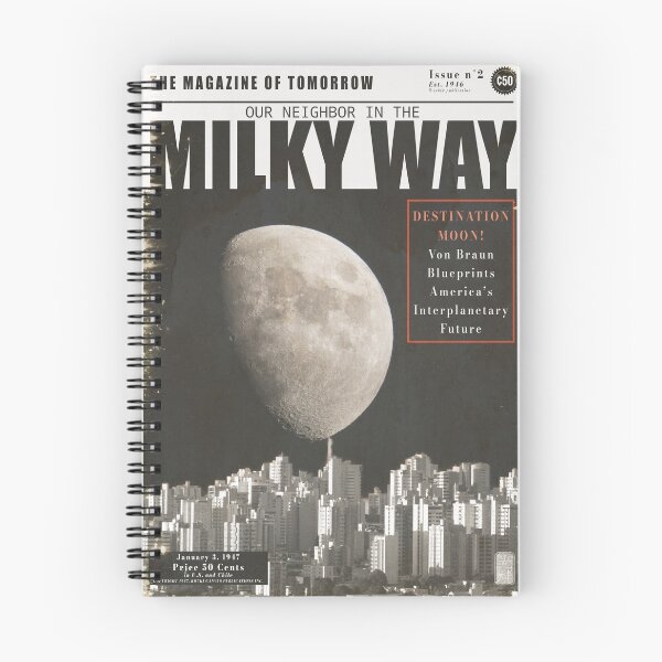 Item preview, Vintage Mid-Century Sci-Fi Magazine Cover: Destination Moon designed and sold by SolarFlareCL.