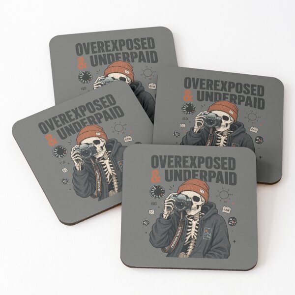 Item preview, Overexposed And Underpaid Shirt, Comfort Colors® Skeleton Camera Tee, Funny Halloween Photographer Graphic designed and sold by TshirtsLabs.