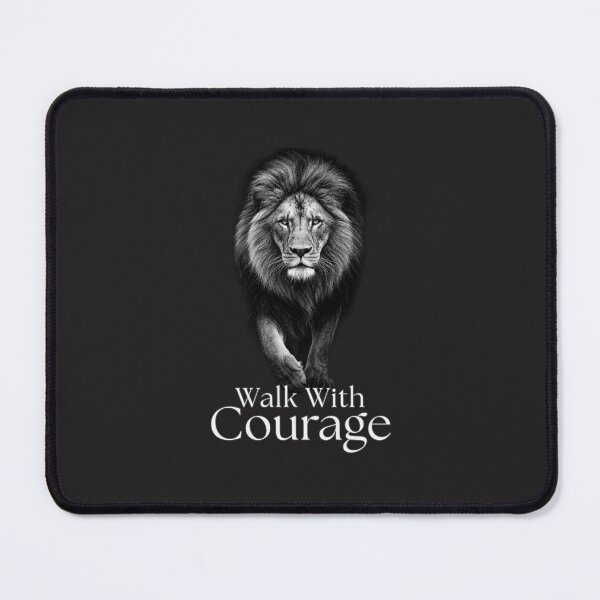 Item preview, Black and White Walk With Courage Lion Motivational Quote designed and sold by Bennie Singh.
