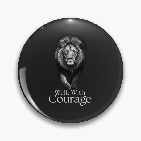 Item preview, Black and White Walk With Courage Lion Motivational Quote designed and sold by Bennie Singh.