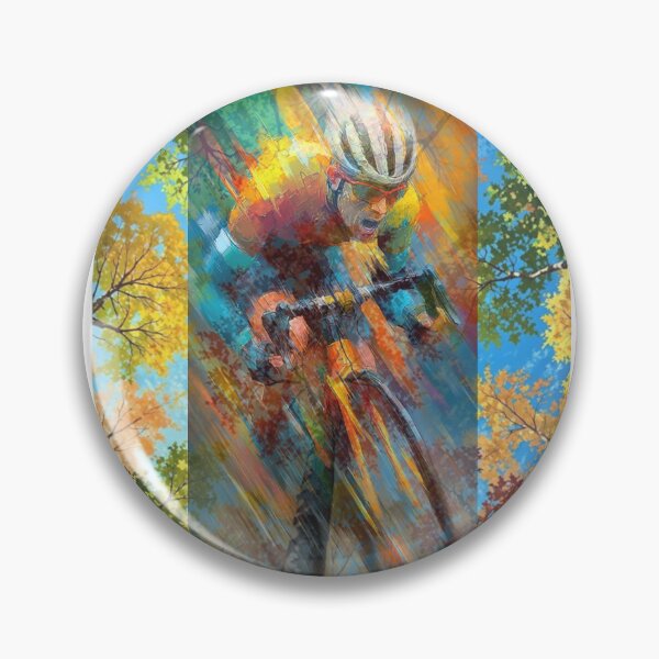 Item preview, Vibrant Autumn Forest Trail Cyclist designed and sold by DKSH1234.