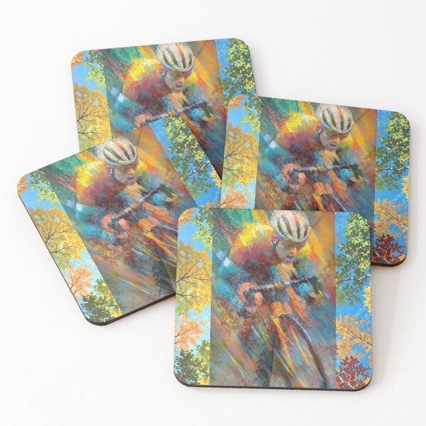 Item preview, Vibrant Autumn Forest Trail Cyclist designed and sold by DKSH1234.