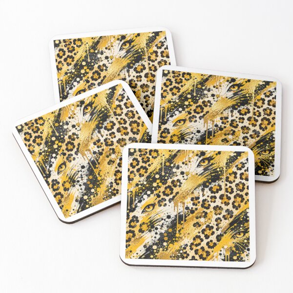 Item preview, Classic Leopard Gold Splatter Mixed Media Art designed and sold by THE SPLATTERED HAUS BY SAGE BANKS.