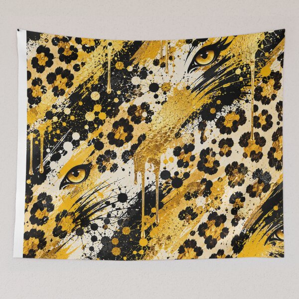 Item preview, Classic Leopard Gold Splatter Mixed Media Art designed and sold by THE SPLATTERED HAUS BY SAGE BANKS.