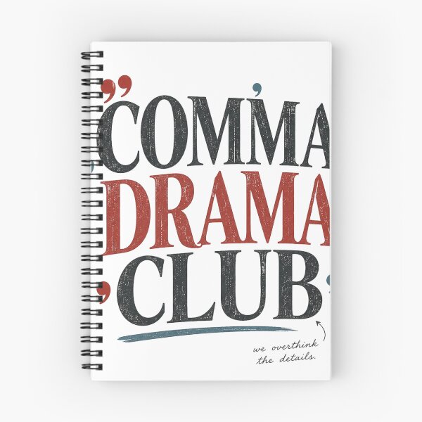 Item preview, Comma Drama Club – Funny Writer Typography Design designed and sold by Golden Era Studio.