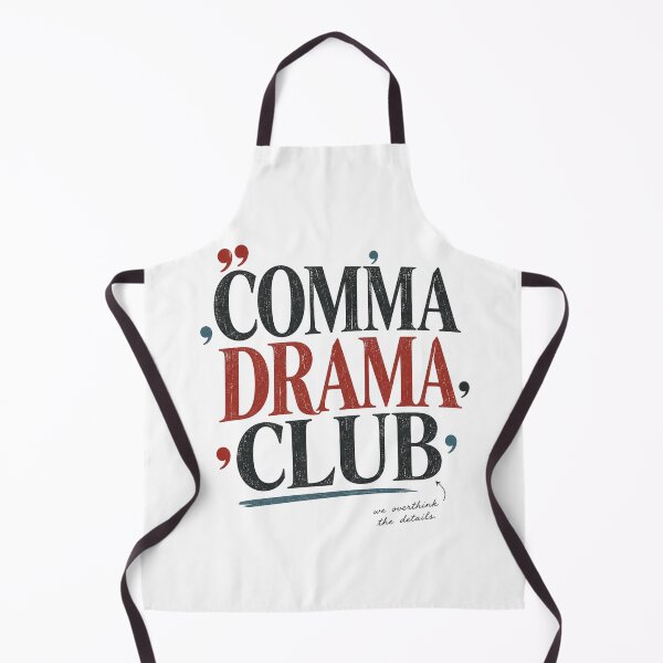 Item preview, Comma Drama Club – Funny Writer Typography Design designed and sold by Golden Era Studio.