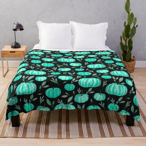Item preview, Midnight Pumpkin Patch – Gothic Watercolor Pattern | Teal designed and sold by Frohyou.