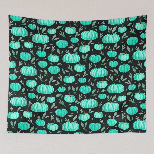Item preview, Midnight Pumpkin Patch – Gothic Watercolor Pattern | Teal designed and sold by Frohyou.