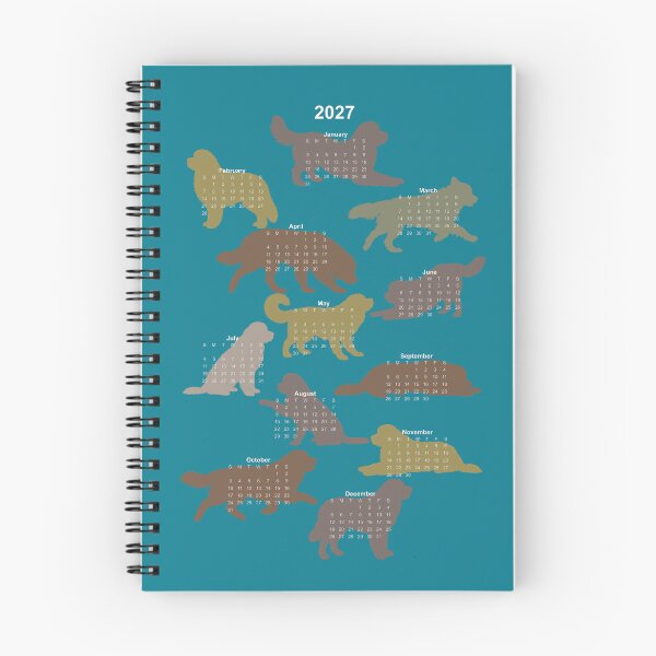 Item preview,  2027 Newfoundland dog full year calendar"tralblue designed and sold by Anne Londez Studio.