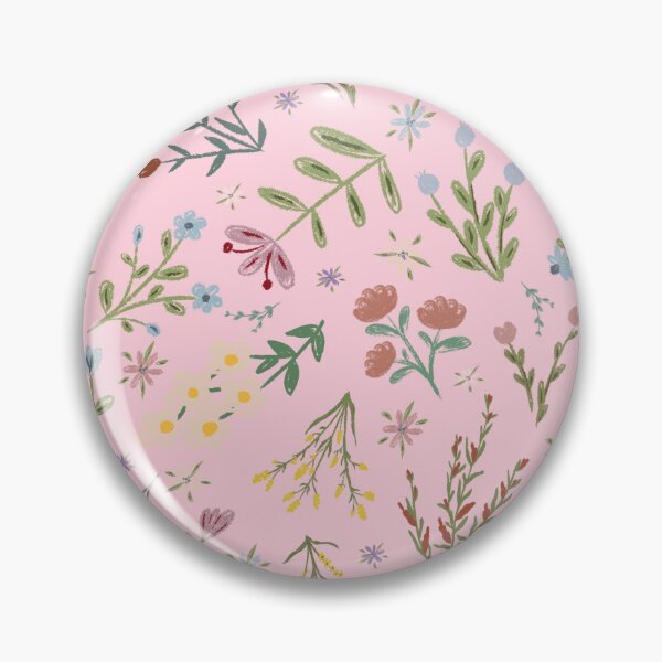 Item preview, Hand Drawn Cottage Garden Flowers on Light Pink designed and sold by KSimpson838.