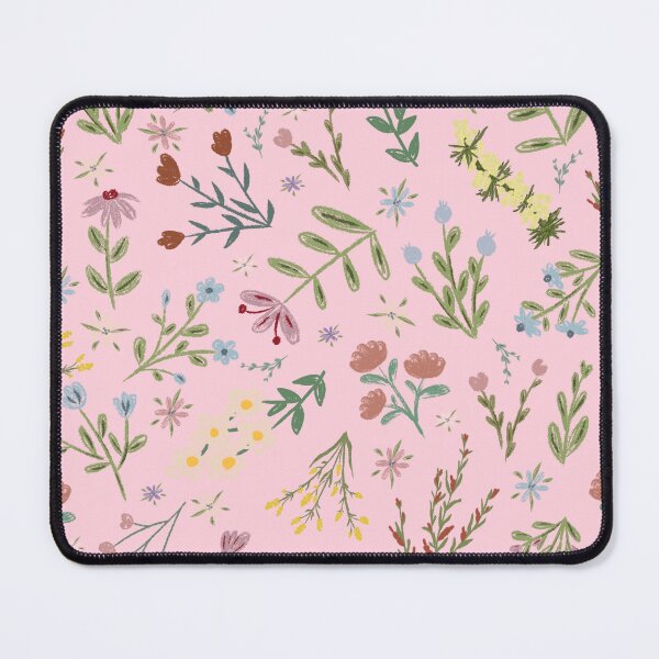 Item preview, Hand Drawn Cottage Garden Flowers on Light Pink designed and sold by KSimpson838.