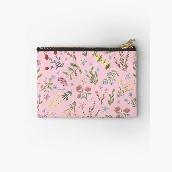 Item preview, Hand Drawn Cottage Garden Flowers on Light Pink designed and sold by KSimpson838.