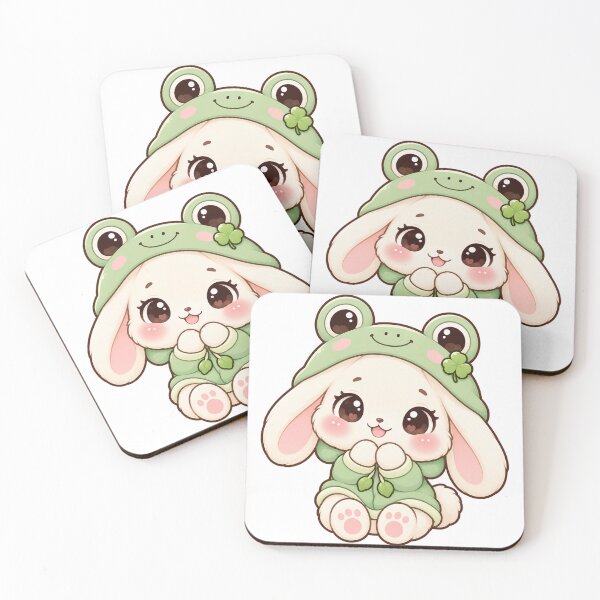 Item preview, Kawaii Bunny Wearing a Frog Hood designed and sold by Krys-Designs.