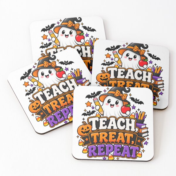 Item preview, Teach Treat Repeat – Cute Halloween Ghost Teacher Design designed and sold by Gallery-yuuna .