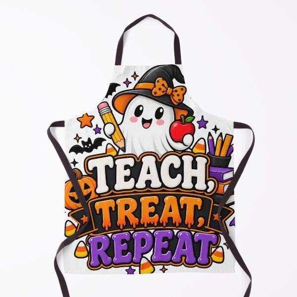 Item preview, Teach Treat Repeat – Cute Halloween Ghost Teacher Design designed and sold by Gallery-yuuna .
