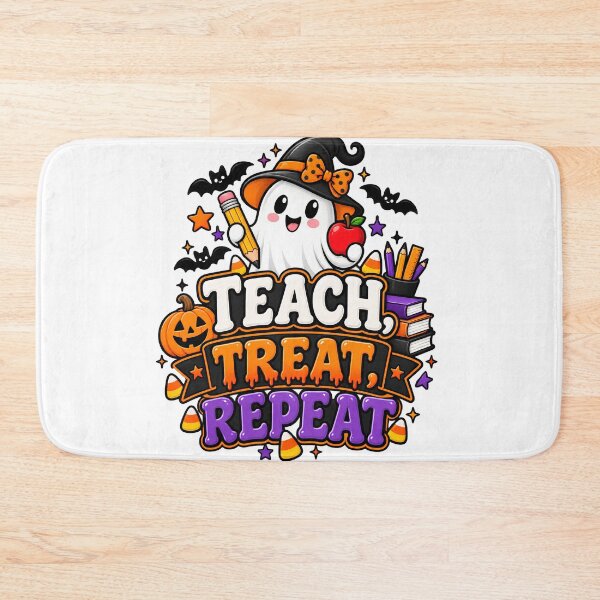 Item preview, Teach Treat Repeat – Cute Halloween Ghost Teacher Design designed and sold by Gallery-yuuna .