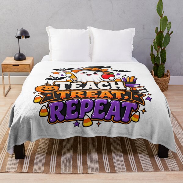 Item preview, Teach Treat Repeat – Cute Halloween Ghost Teacher Design designed and sold by Gallery-yuuna .