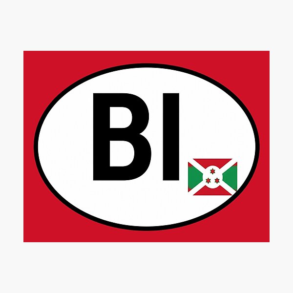 Item preview, Burundi BI Oval Country Code Sticker designed and sold by The Digital Compass.