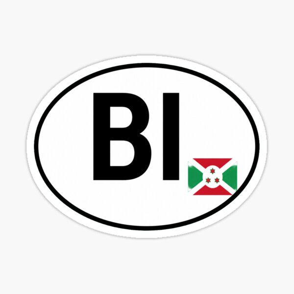 Item preview, Burundi BI Oval Country Code Sticker designed and sold by The Digital Compass.