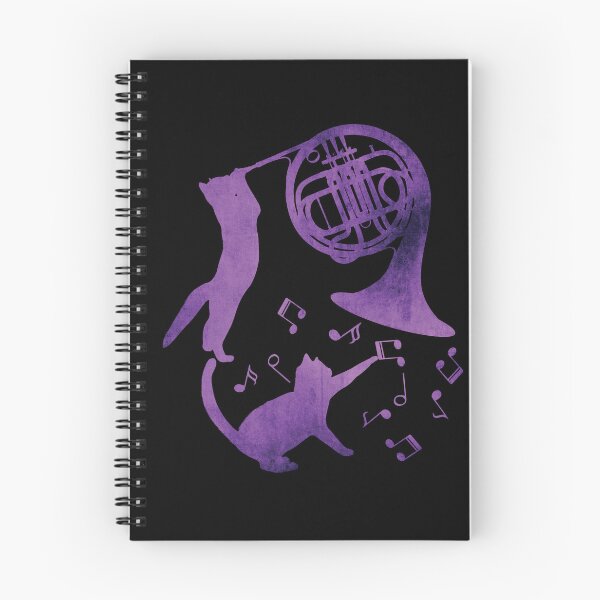Item preview, French Horn And Cats Music Notes designed and sold by Primroaddesigns.