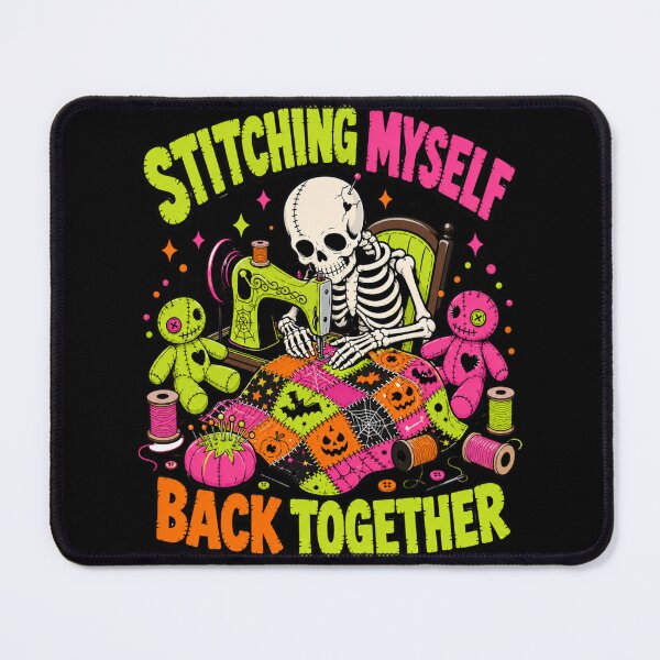 Item preview, Stitching Myself Back Together Skeleton Sewing Tee designed and sold by Design Vibras.